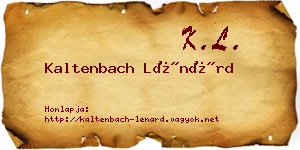 Kaltenbach Lénárd névjegykártya